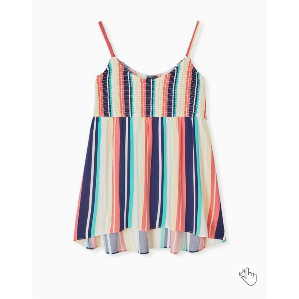 Torrid Babydoll Challis Smocked Cami Womens Striped Tank Top 3XL